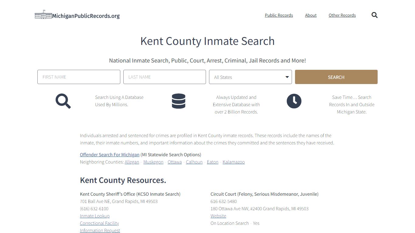 Kent County Inmate Search - KCSO Current & Past Jail Records